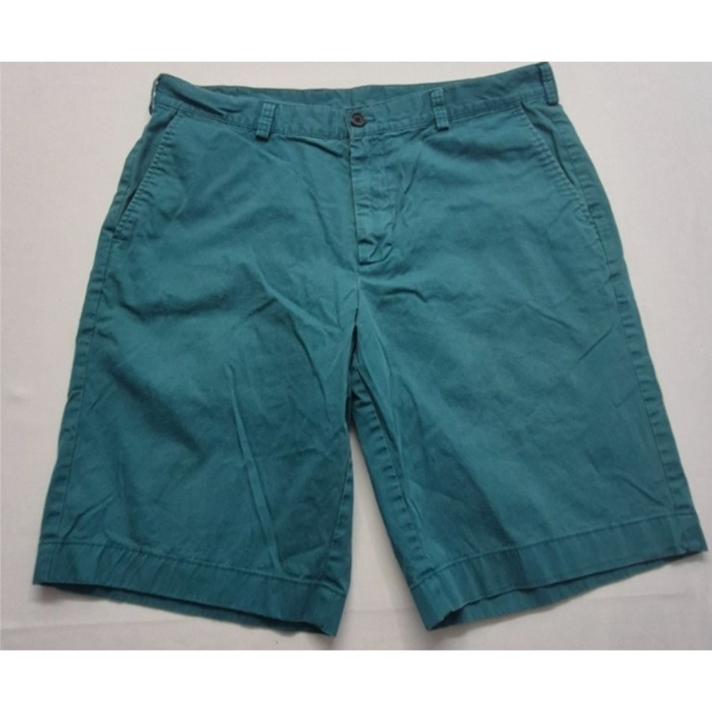 Brooks Brothers 346 men's green chino shorts‎ sz. 36 flat front 100% Cotton - Picture 2 of 13